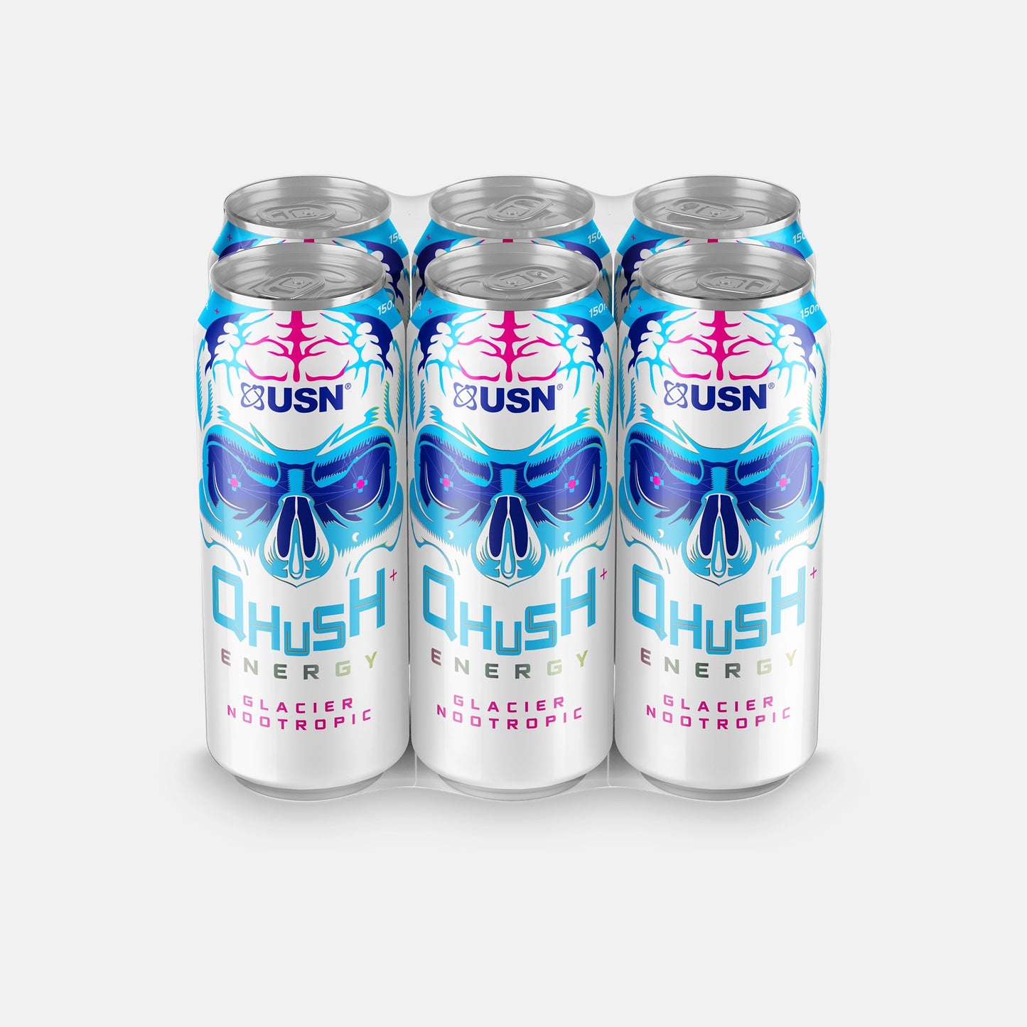 USN QHUSH Energy Drinks (6 x 500ml)