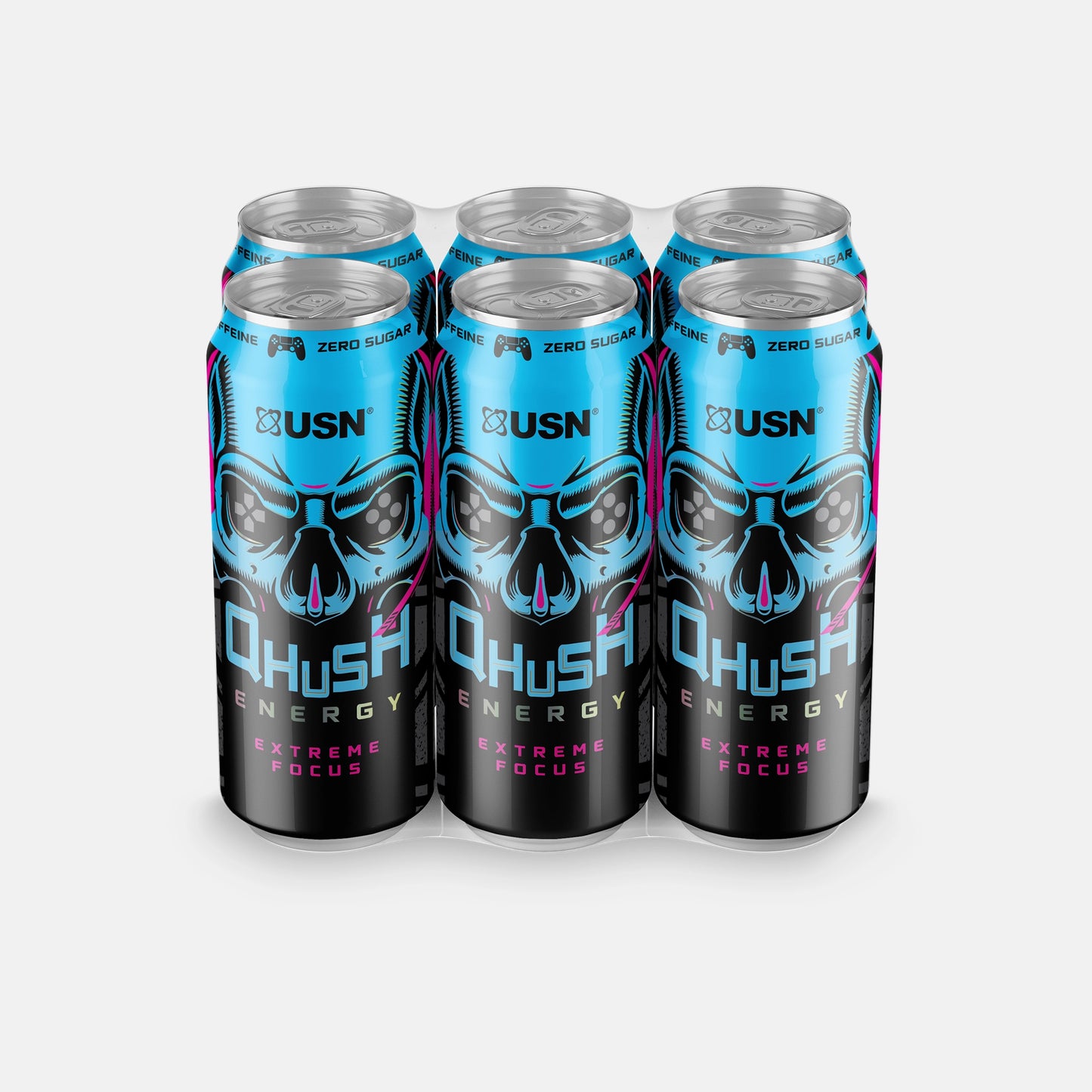 USN QHUSH Energy Drinks (6 x 500ml)