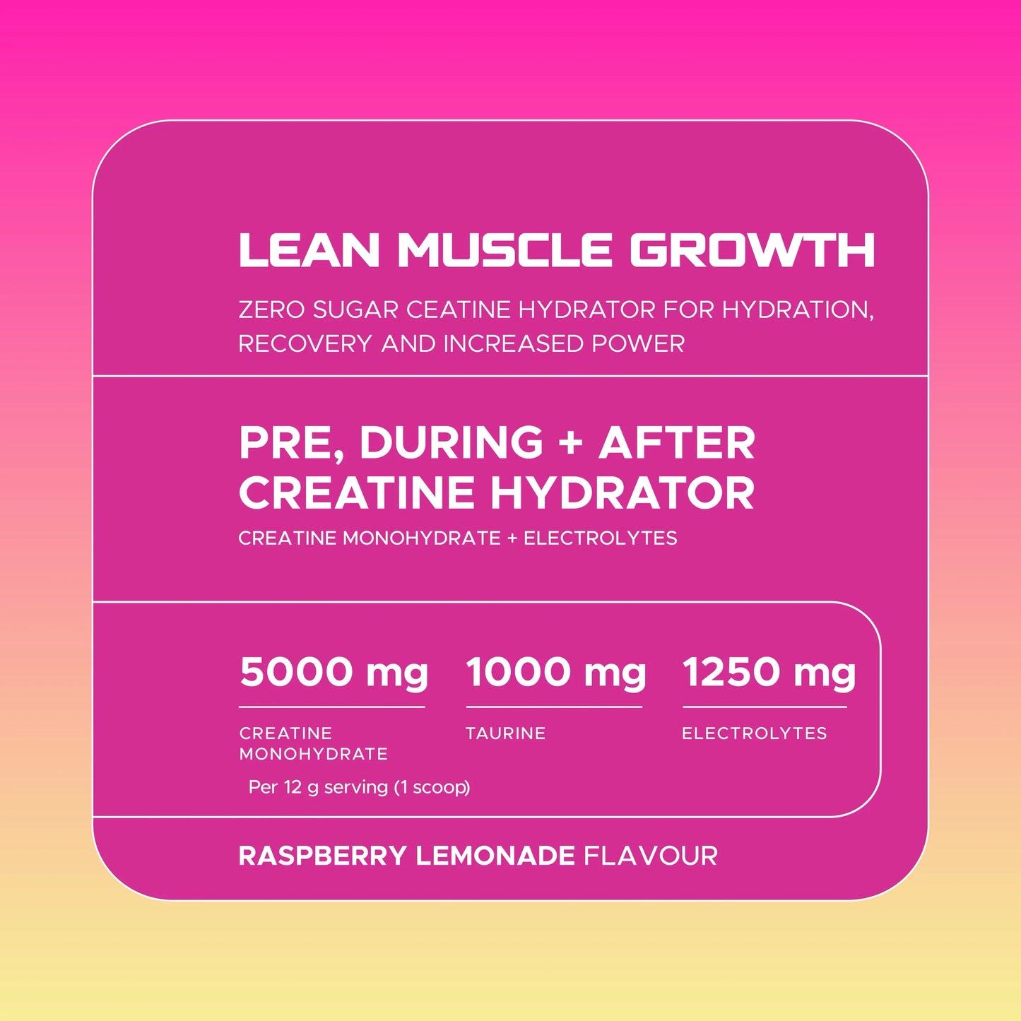 Creatine Hydrator call outs