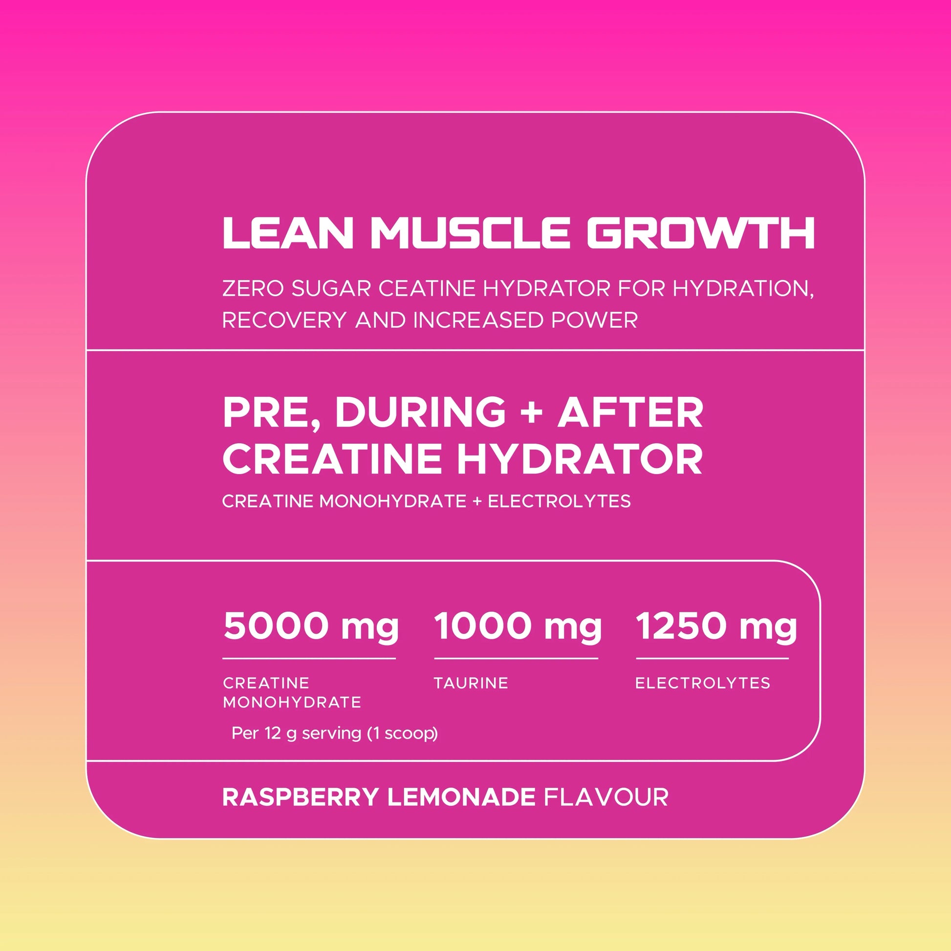 Creatine Hydrator call outs